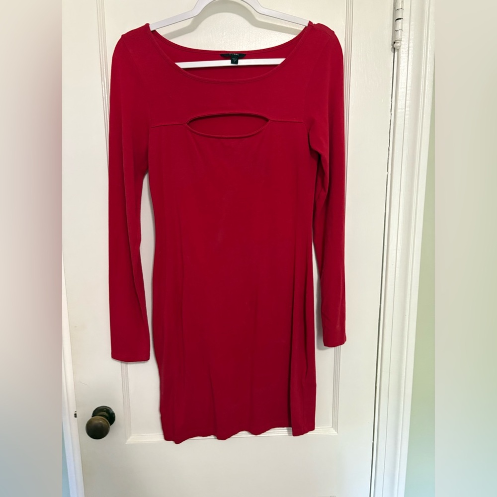 Guess Red Long Sleeve Dress